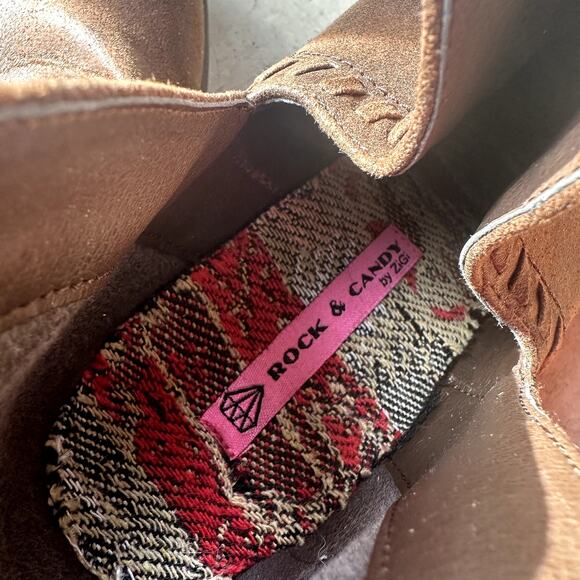 Rock & Candy LIPTON by ZiGi Ankle Boots SZ 8.5 Brown Bootie Chic Career Neutral - Picture 7 of 8